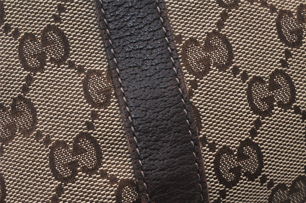 Authentic GUCCI Abbey Shoulder Tote Bag GG Canvas Leather 141470 Brown 5980K