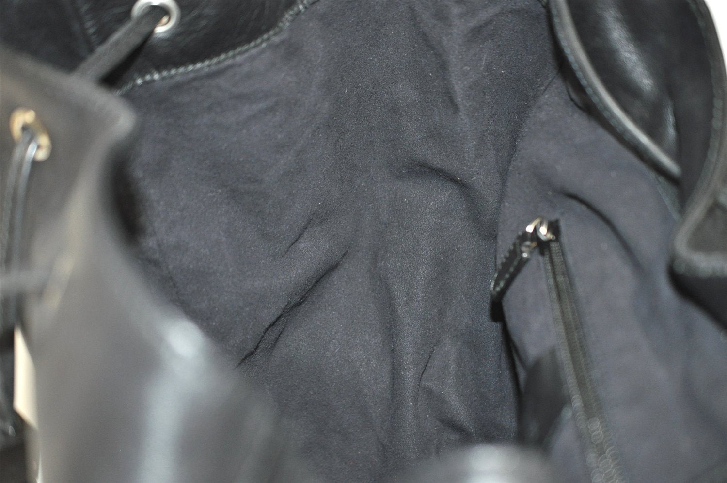 Authentic GUCCI Vintage Backpack Purse Leather Black 5981I