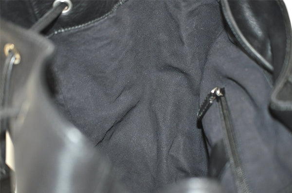 Authentic GUCCI Vintage Backpack Purse Leather Black 5981I