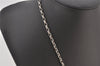 Authentic GUCCI Vintage Silver 925 Tone Plate Shape Ball Chain Necklace 5981K