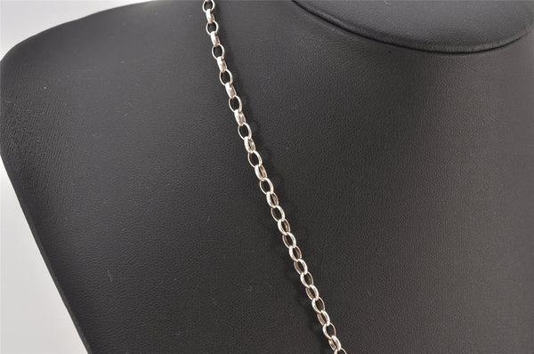 Authentic GUCCI Vintage Silver 925 Tone Plate Shape Ball Chain Necklace 5981K