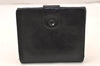 Authentic CHANEL Vintage Calf Skin Bifold Wallet Purse Black CC Logo 5983K