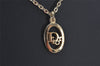 Authentic Christian Dior Gold Tone Chain Pendant Necklace CD 5984K