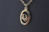 Authentic Christian Dior Gold Tone Chain Pendant Necklace CD 5984K