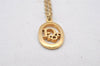 Authentic Christian Dior Gold Tone Chain Pendant Necklace CD 5984K