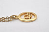 Authentic Christian Dior Gold Tone Chain Pendant Necklace CD 5984K