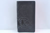 Authentic CHANEL Calf Skin Cambon Line CC Logo Bifold Long Wallet Black 5986J