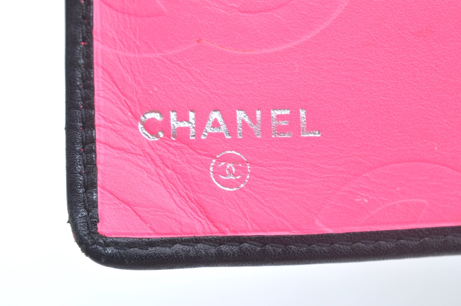 Authentic CHANEL Calf Skin Cambon Line CC Logo Bifold Long Wallet Black 5986J