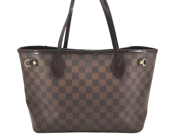 Authentic Louis Vuitton Damier Neverfull PM Shoulder Tote Bag N51109 LV 5986K