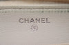 Authentic CHANEL Calf Skin V Stitch Vintage Long Wallet Purse White CC 5987J