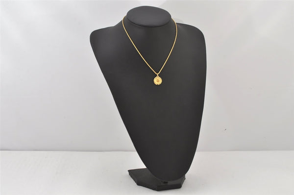 Authentic Christian Dior Gold Tone Chain Pendant Necklace CD 5988K