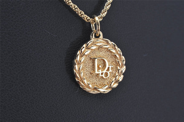 Authentic Christian Dior Gold Tone Chain Pendant Necklace CD 5988K