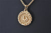 Authentic Christian Dior Gold Tone Chain Pendant Necklace CD 5988K