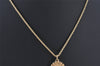 Authentic Christian Dior Gold Tone Chain Pendant Necklace CD 5988K