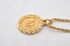 Authentic Christian Dior Gold Tone Chain Pendant Necklace CD 5988K