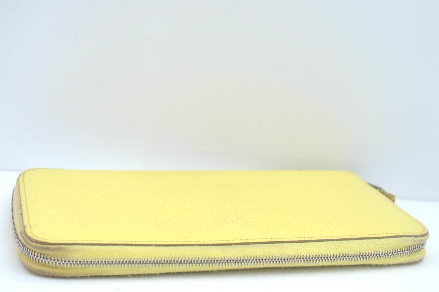 Authentic HERMES Azap Silk In Long Wallet Purse Leather Yellow 5989J