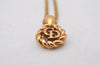 Authentic Christian Dior Gold Tone Chain Pendant Necklace CD 5989K