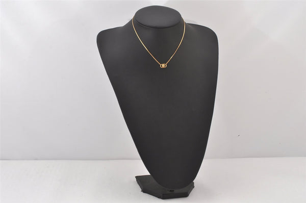 Authentic Christian Dior Gold Tone Chain Pendant Necklace CD 5990K