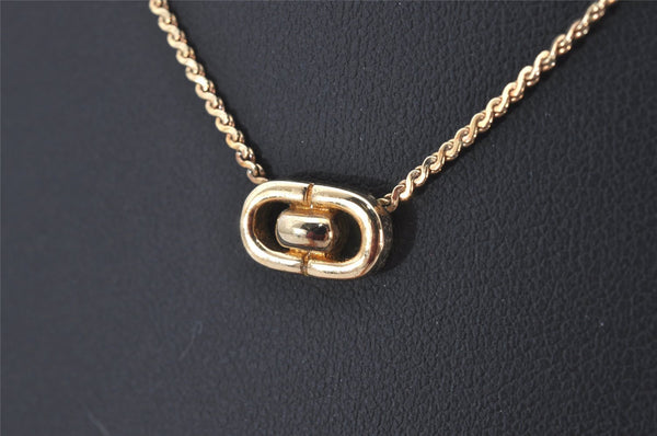 Authentic Christian Dior Gold Tone Chain Pendant Necklace CD 5990K