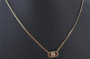 Authentic Christian Dior Gold Tone Chain Pendant Necklace CD 5990K