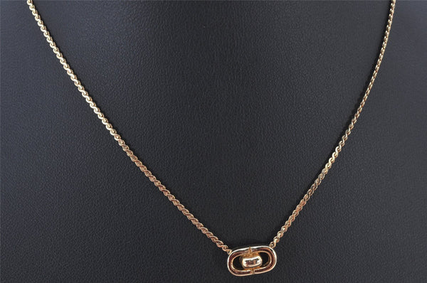 Authentic Christian Dior Gold Tone Chain Pendant Necklace CD 5990K