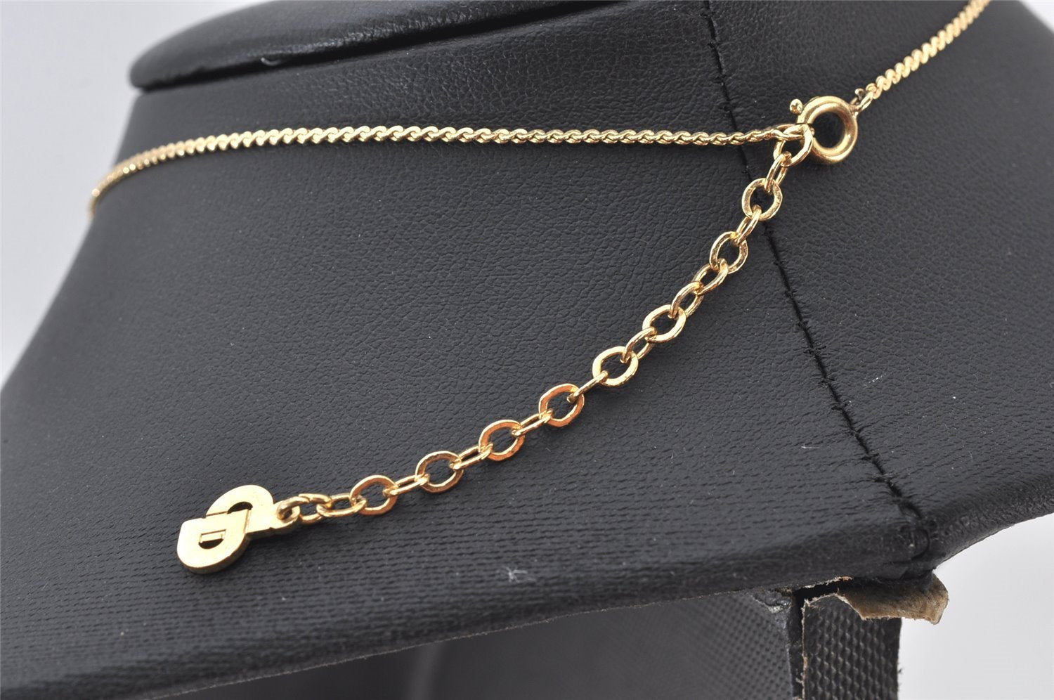 Authentic Christian Dior Gold Tone Chain Pendant Necklace CD 5990K