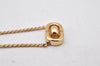 Authentic Christian Dior Gold Tone Chain Pendant Necklace CD 5990K