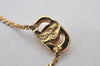 Authentic Christian Dior Gold Tone Chain Pendant Necklace CD 5990K