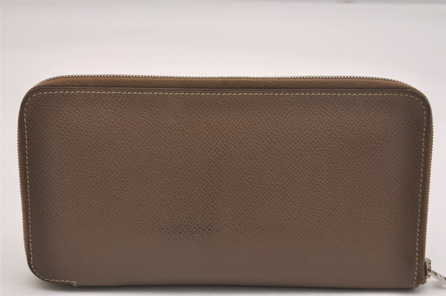 Authentic HERMES Azap Silk In Long Wallet Purse Leather Brown 5991J