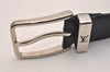 Auth Louis Vuitton Leather Belt Ceinture Pont Neuf M6065 100cm 39.4" Black 5992J