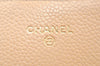 Authentic CHANEL Caviar Skin Matelasse Long Wallet Purse CC Logo Beige 5993J