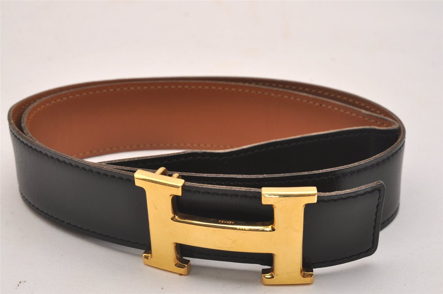 Authentic HERMES Constance Leather Belt Size 70cm 27.6