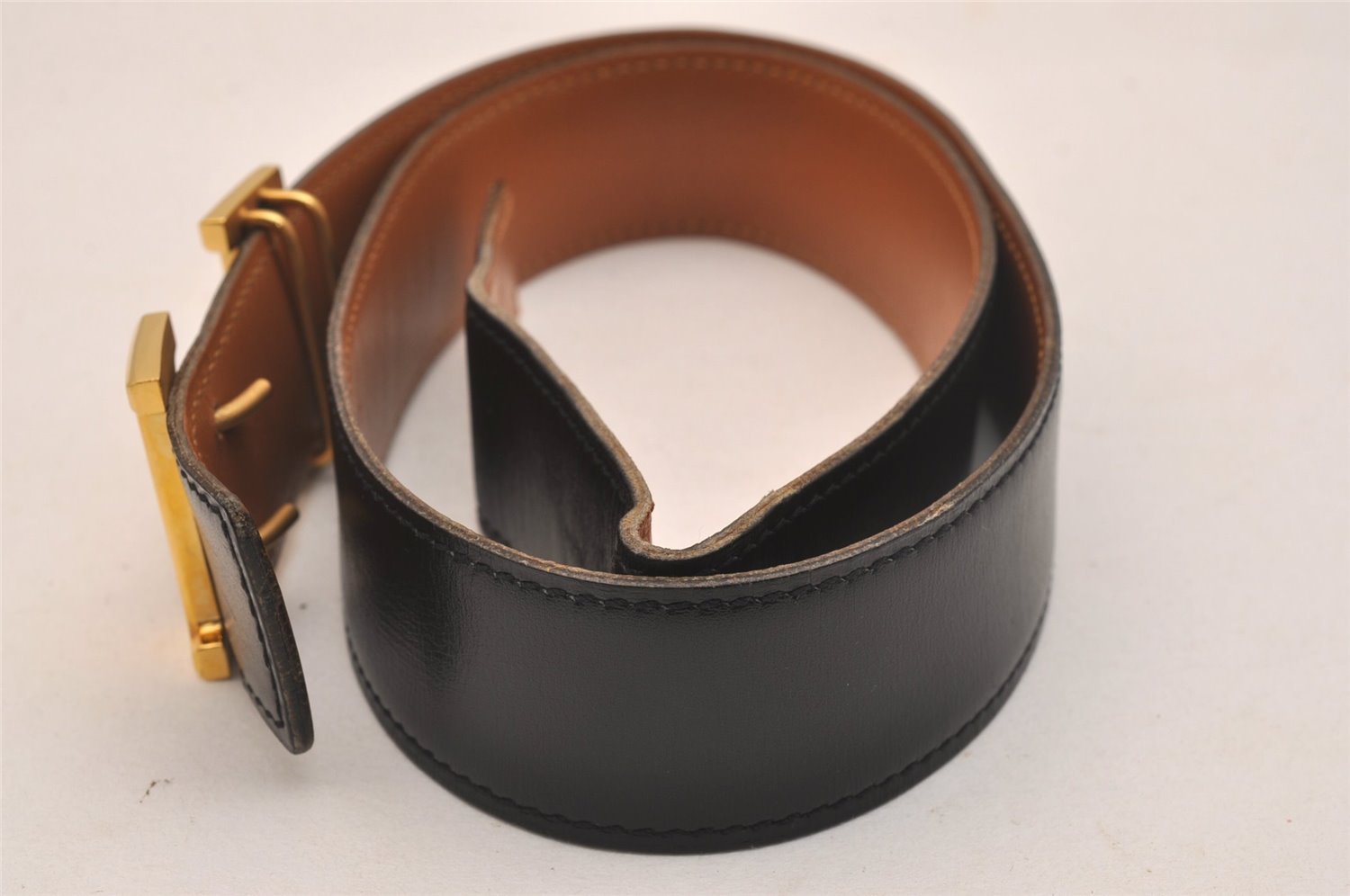 Authentic HERMES Constance Leather Belt Size 70cm 27.6