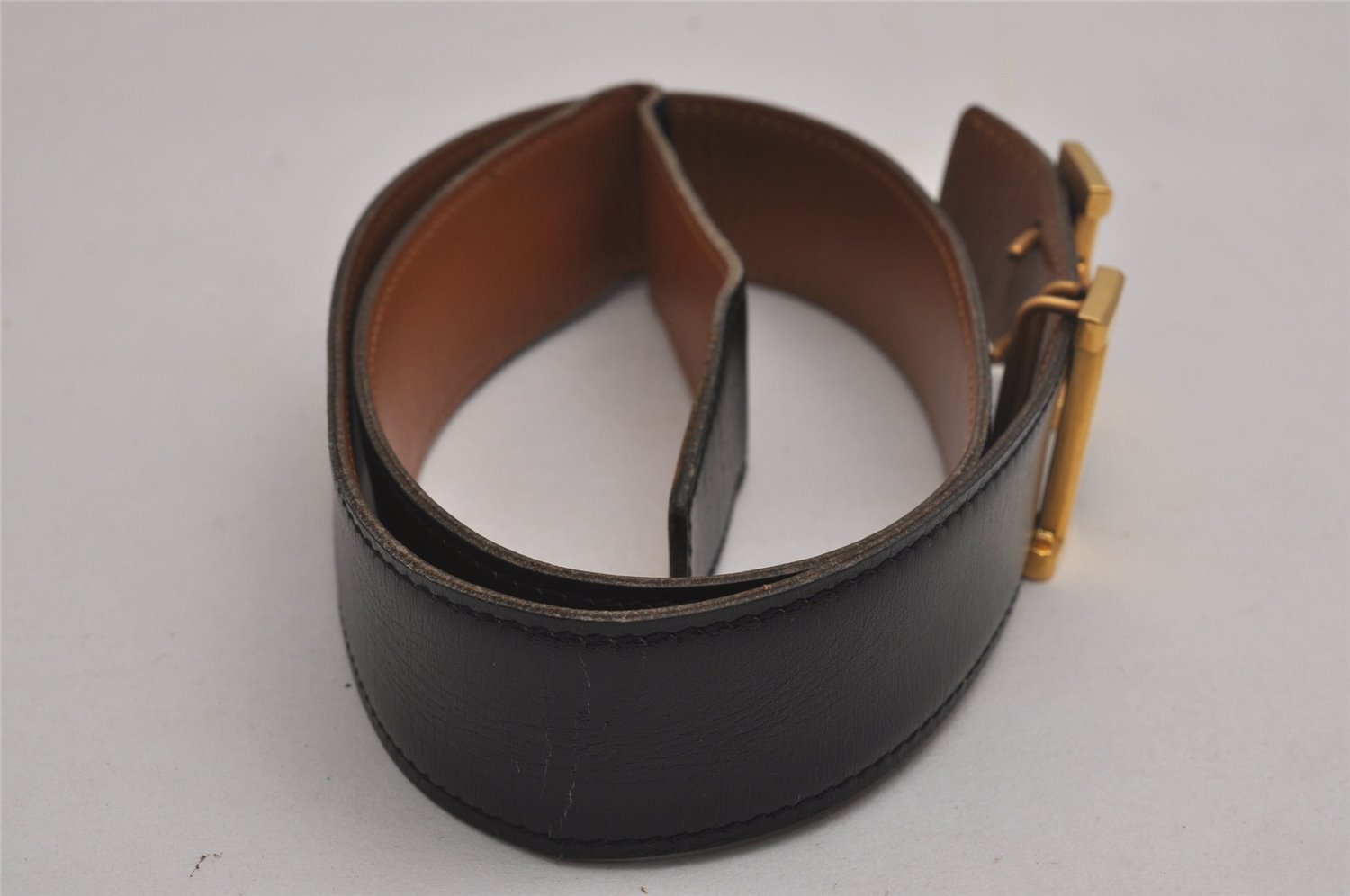 Authentic HERMES Constance Leather Belt Size 70cm 27.6