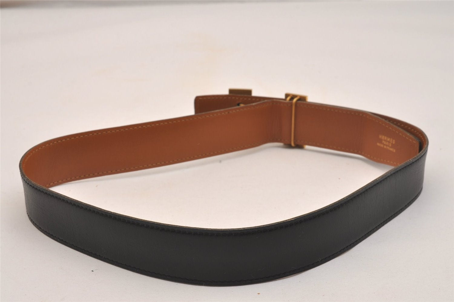 Authentic HERMES Constance Leather Belt Size 70cm 27.6