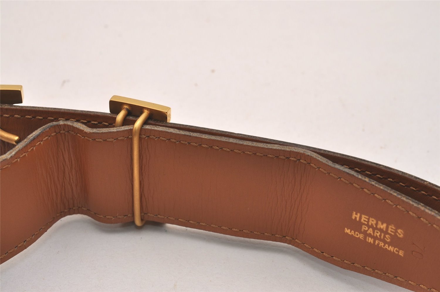 Authentic HERMES Constance Leather Belt Size 70cm 27.6