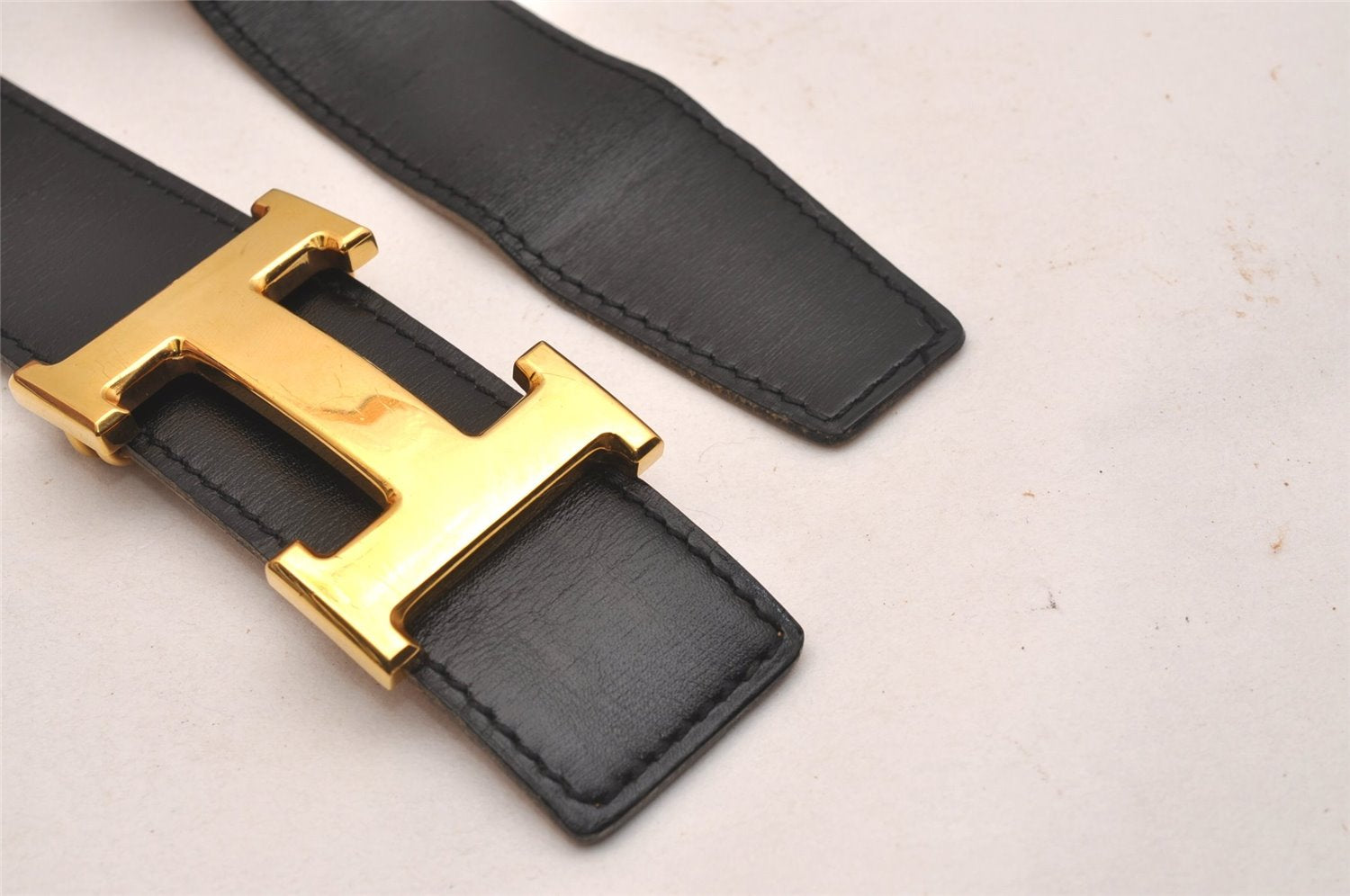 Authentic HERMES Constance Leather Belt Size 70cm 27.6