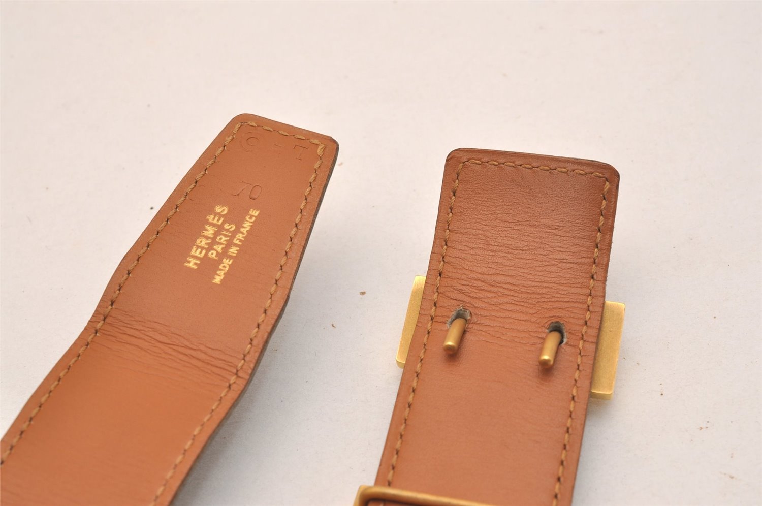 Authentic HERMES Constance Leather Belt Size 70cm 27.6