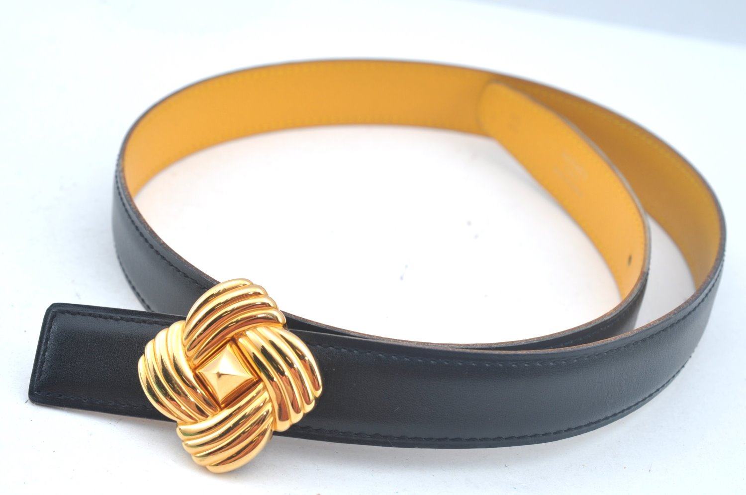 Authentic HERMES Leather Belt Reversible Size 65cm 25.6