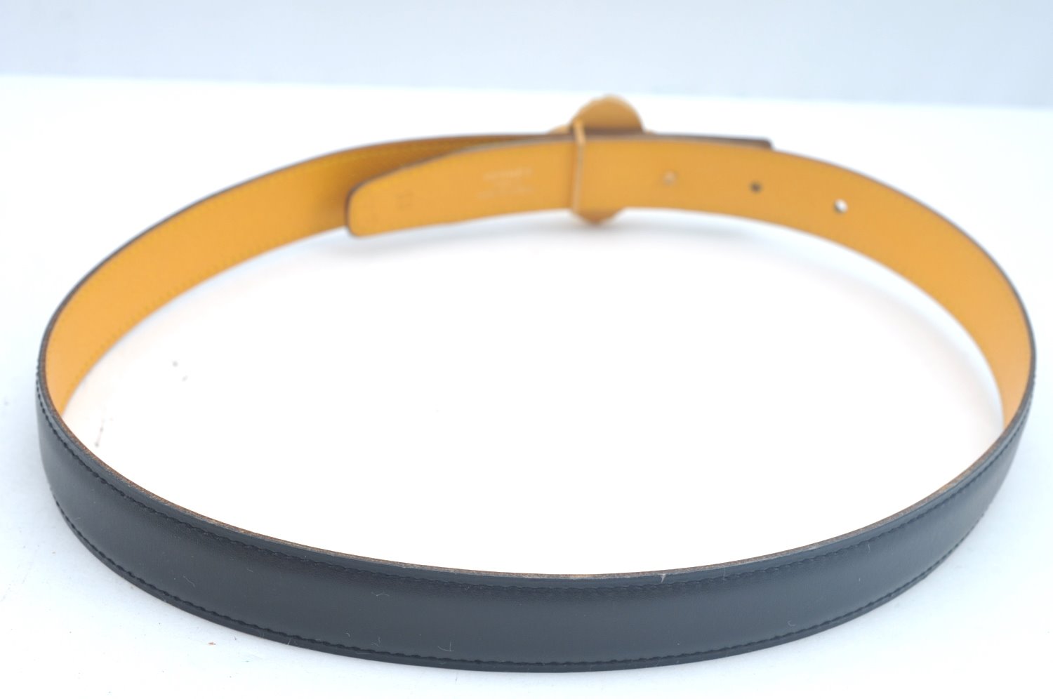 Authentic HERMES Leather Belt Reversible Size 65cm 25.6