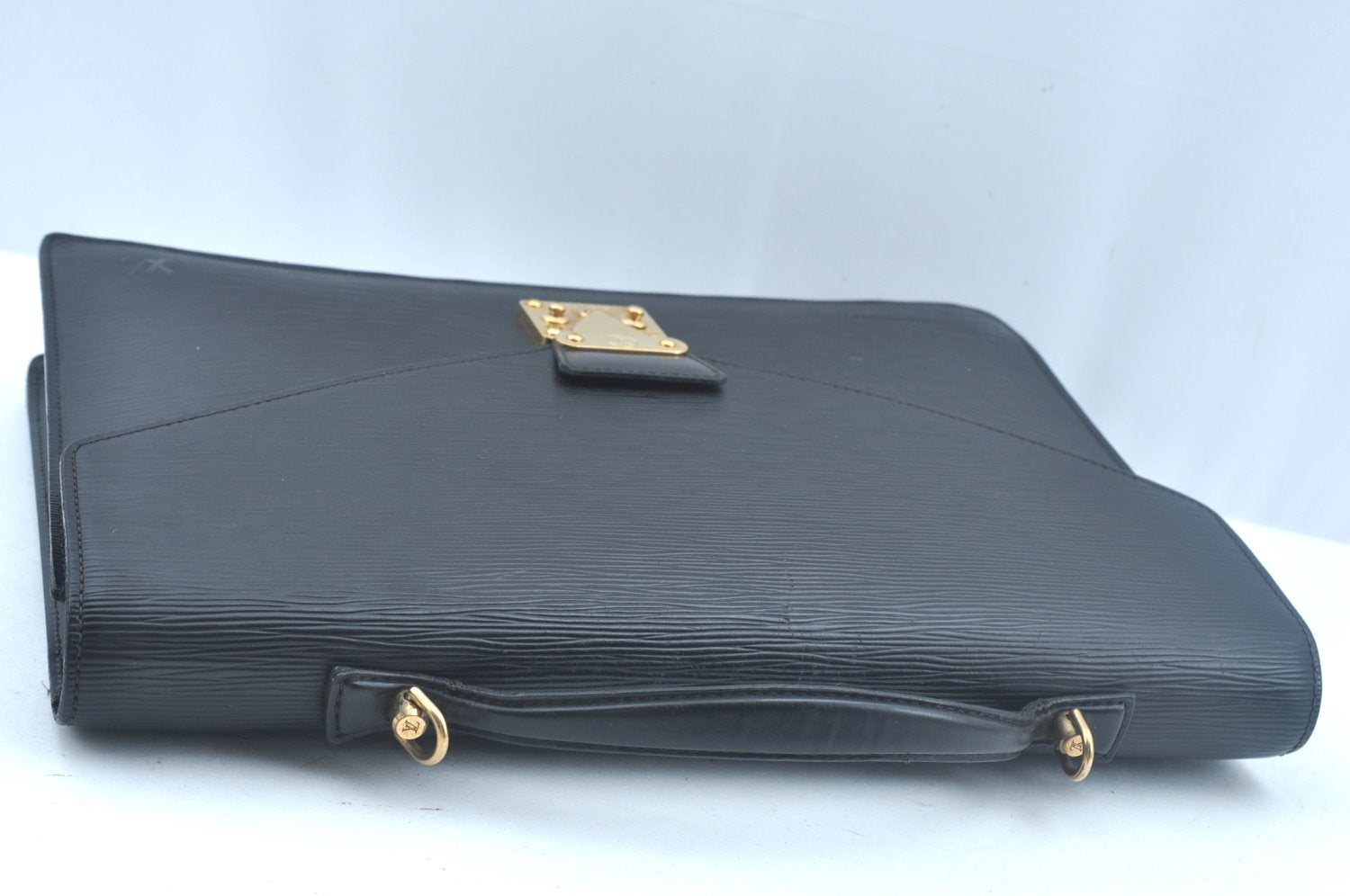 Auth Louis Vuitton Epi Porte Documents Bandouliere Briefcase M54462 Black 5996I