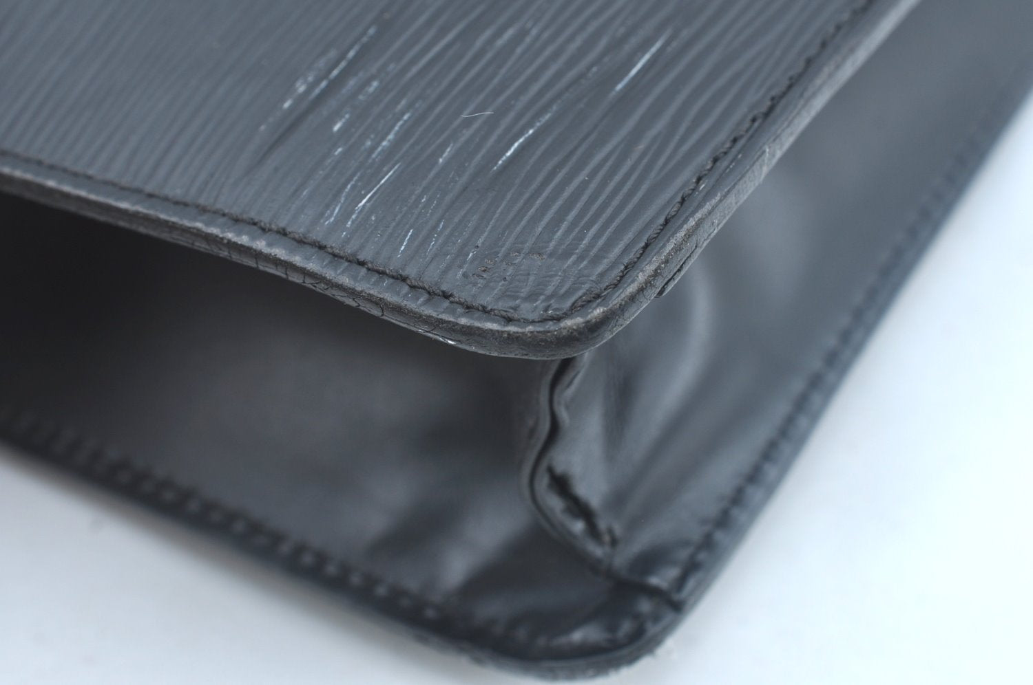 Auth Louis Vuitton Epi Porte Documents Bandouliere Briefcase M54462 Black 5996I