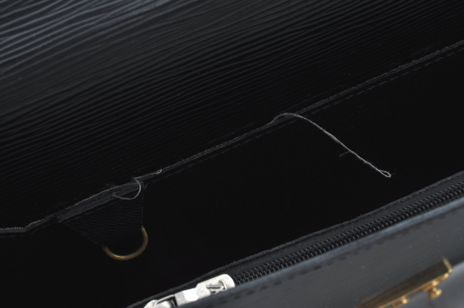 Auth Louis Vuitton Epi Porte Documents Bandouliere Briefcase M54462 Black 5996I