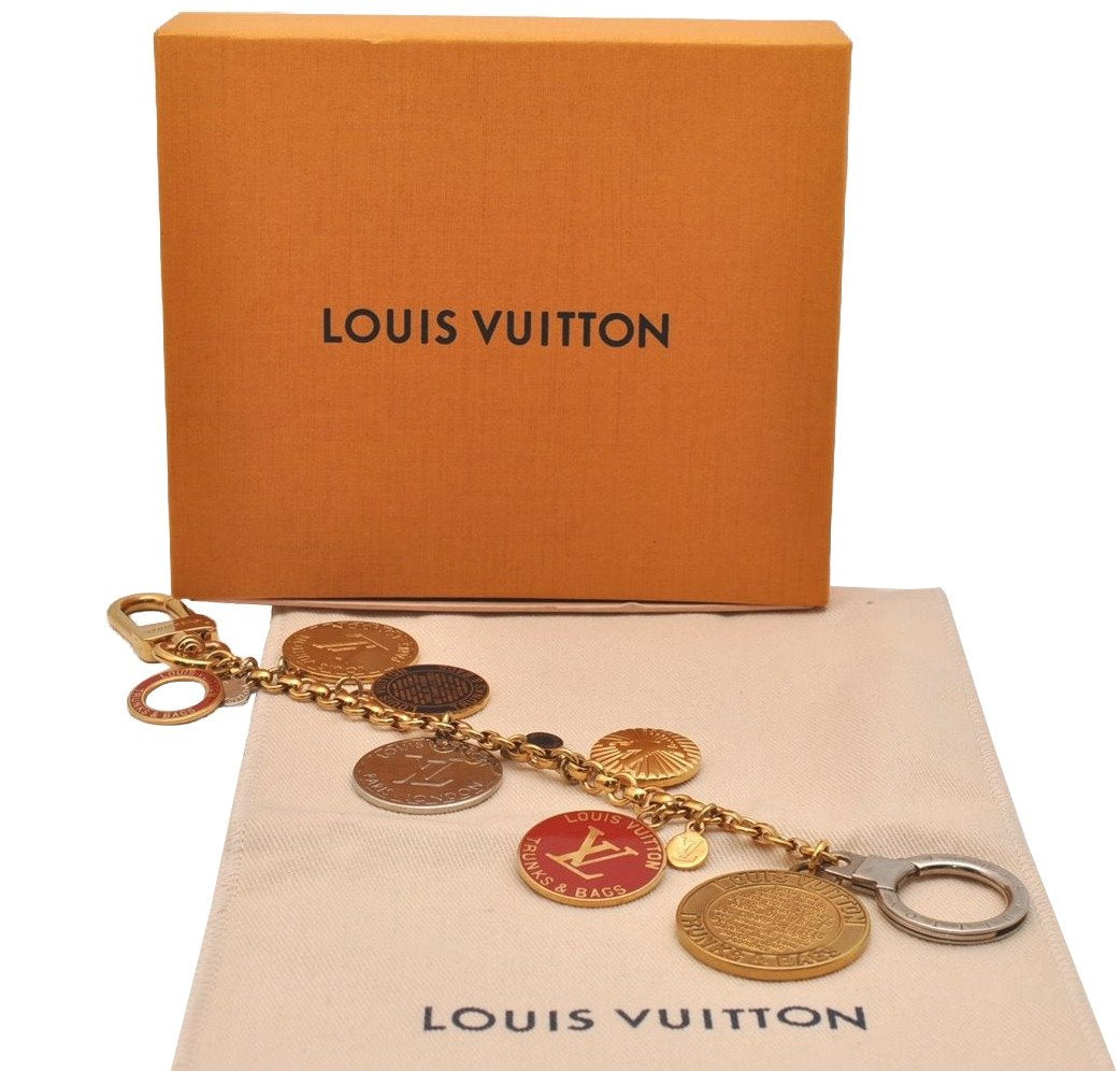 Authentic Louis Vuitton Porte Cles Chaine T&B Bag Charm Gold 60071 LV Box 5996J