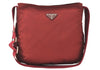 Authentic PRADA Nylon Tessuto Leather Shoulder Cross Body Bag Bordeaux 5998K