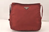 Authentic PRADA Nylon Tessuto Leather Shoulder Cross Body Bag Bordeaux 5998K