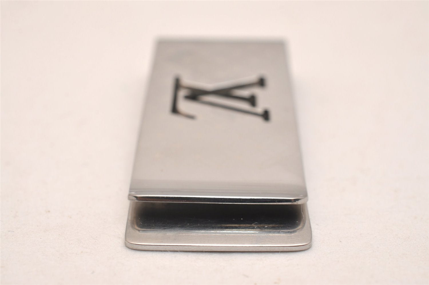 Auth Louis Vuitton Pince Bie Champs Elysees Money Clip Silver M65041 LV 5999J