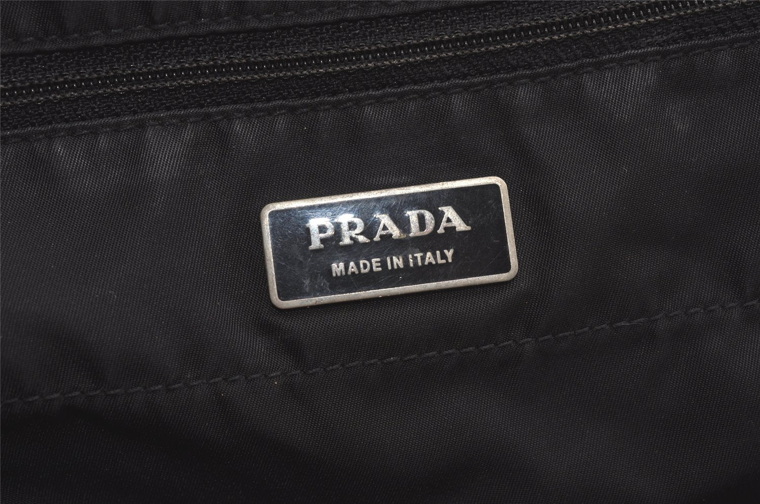 Authentic PRADA Vintage Nylon Tessuto Leather Shoulder Tote Bag Black 6001K