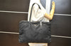 Authentic PRADA Vintage Nylon Tessuto Leather Shoulder Tote Bag Black 6001K