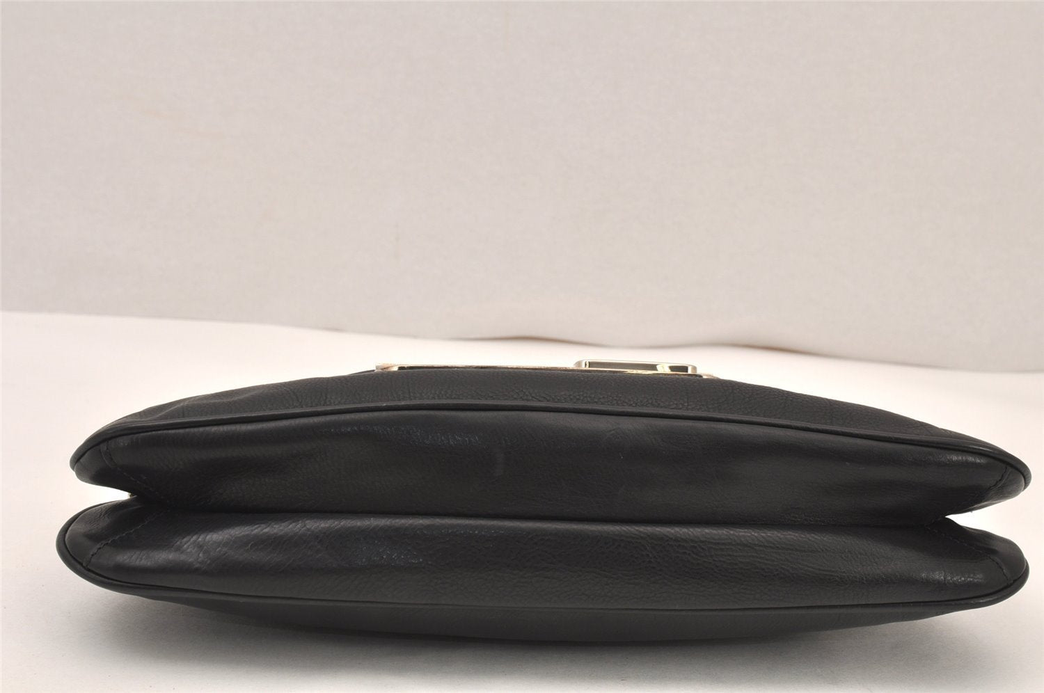 Authentic PRADA Vintage Leather Chain Shoulder Hand Bag Black 6002K